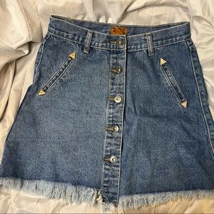 Precious Midi Denim Skirt with front button details and the cutest pockets.